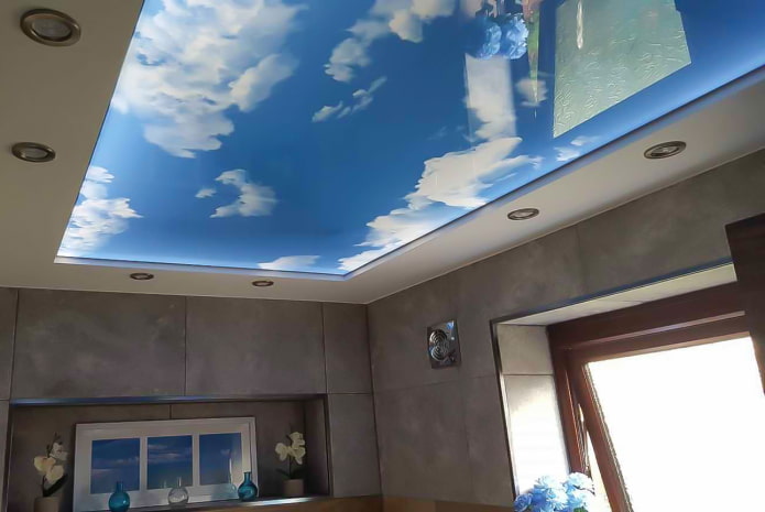 ceiling with a picture of the sky ceiling with a picture of the sky