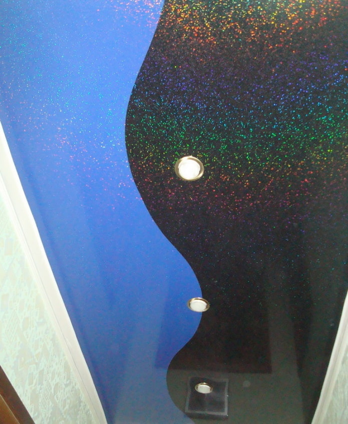 black and blue stretch fabric with sequins black and blue stretch fabric with sequins