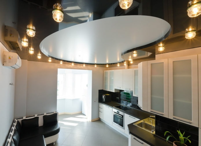 black and white ceiling