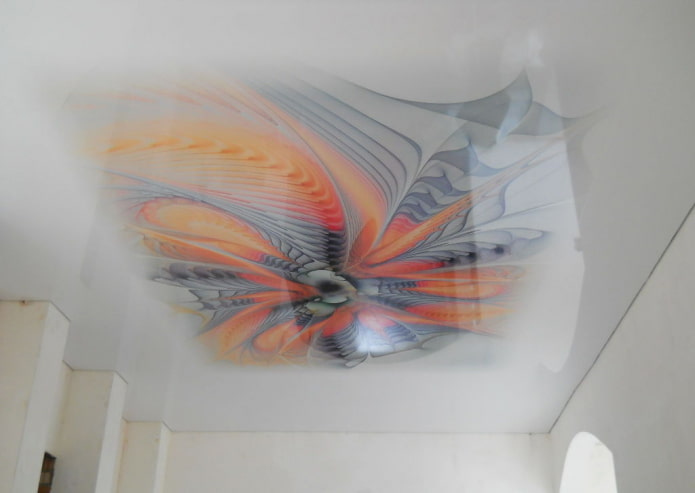 white stretch canvas with abstract pattern