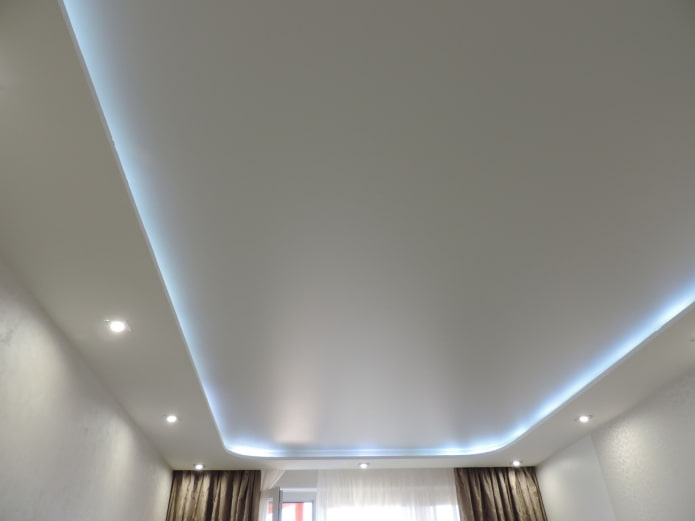 white backlit stretch ceiling structure