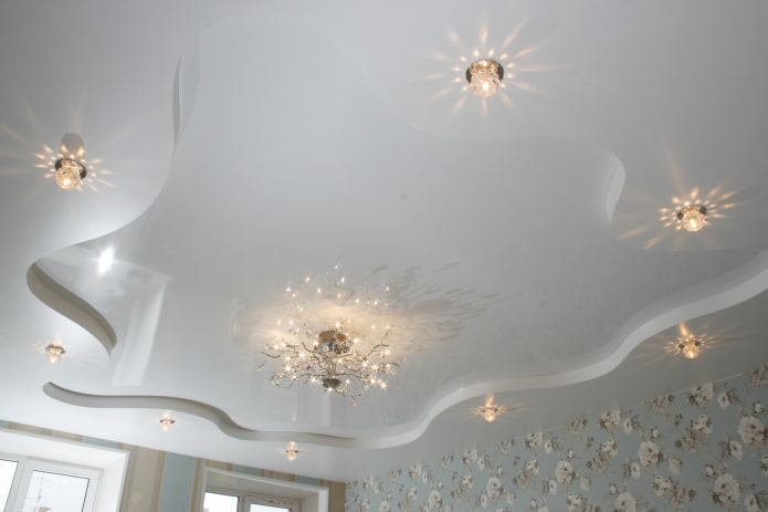 curly tension structure in white