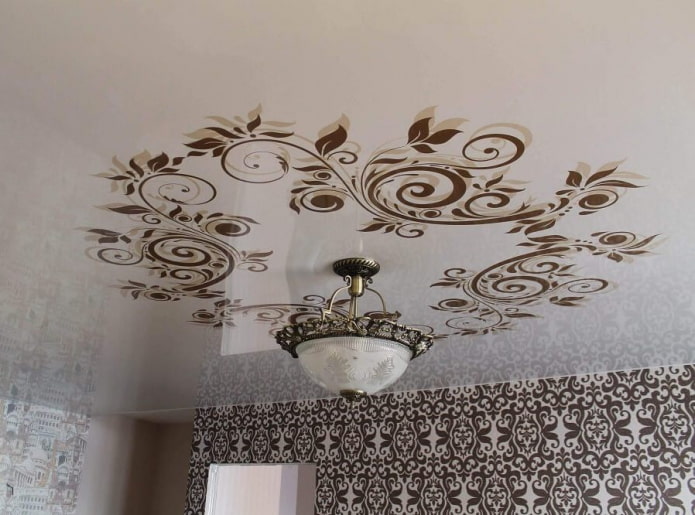 white stretch canvas with chandelier