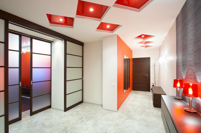 two-tone tension structure in the hallway