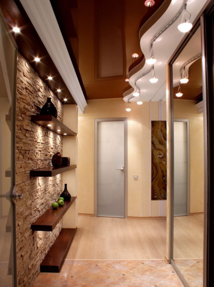 two-tone tension structure in the hallway