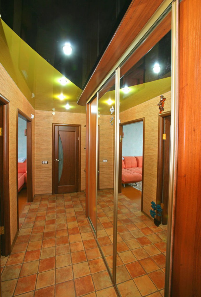 two-tone tension structure in the hallway