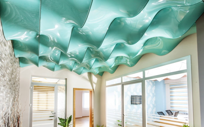tensile fabric in the form of a wave