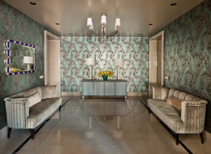 satin stretch fabric in the interior