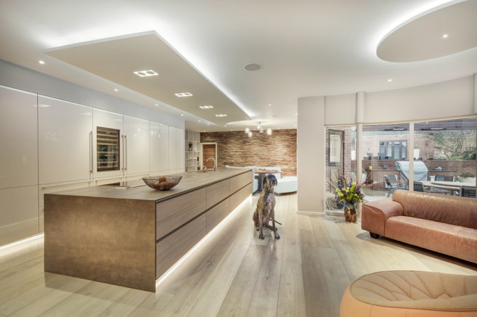 suspended structure with lighting suspended structure with lighting