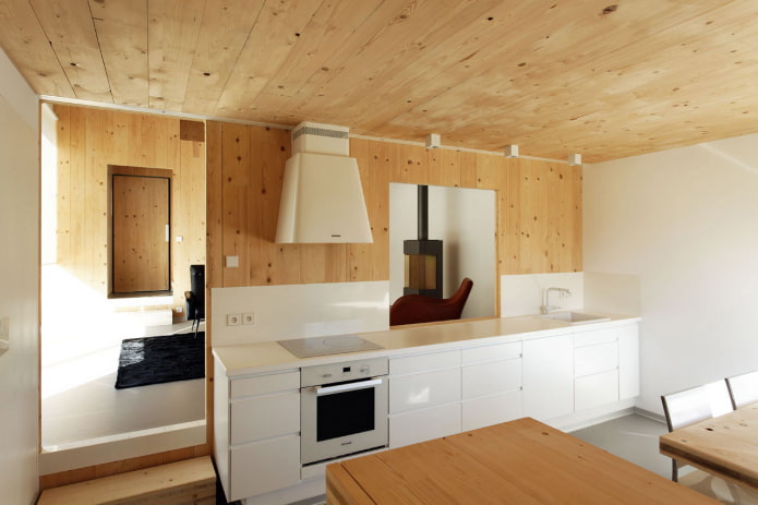 ceiling lining with a transition to the wall ceiling lining with a transition to the wall