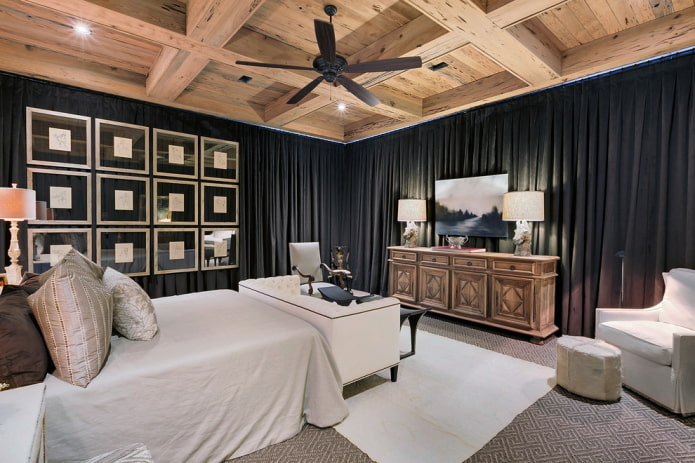 wooden coffered structure in the bedroom wooden coffered structure in the bedroom
