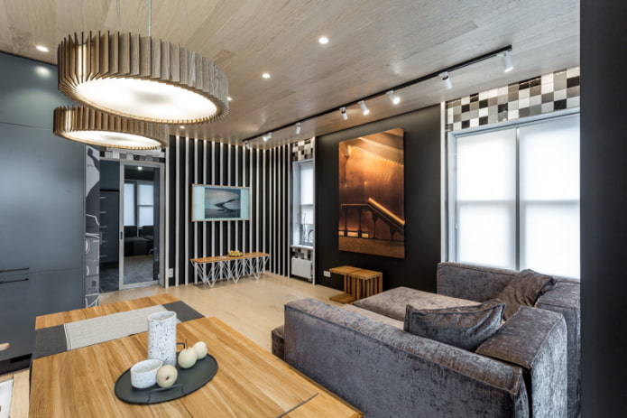 laminate on the ceiling in the living room laminate on the ceiling in the living room