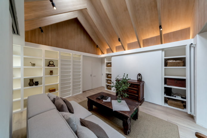 wood ceiling in the attic wood ceiling in the attic