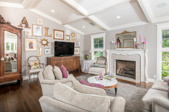 white coffered structure in the interior white coffered structure in the interior