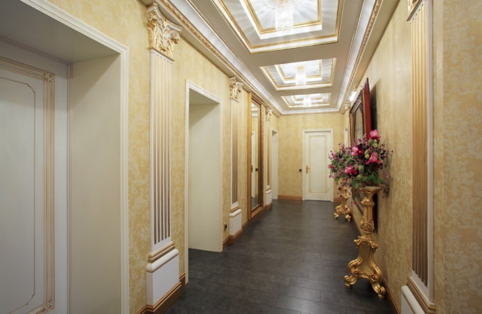 coffered ceiling structure in the hallway coffered ceiling structure in the hallway