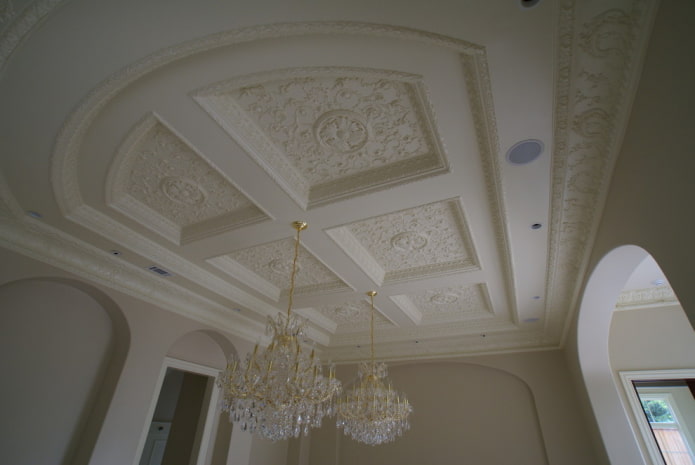 coffered structure with stucco molding coffered structure with stucco molding