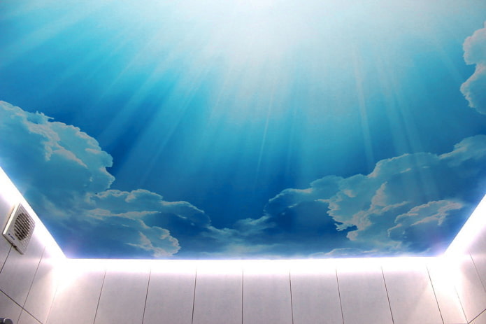 floating tension structure in blue floating tension structure in blue