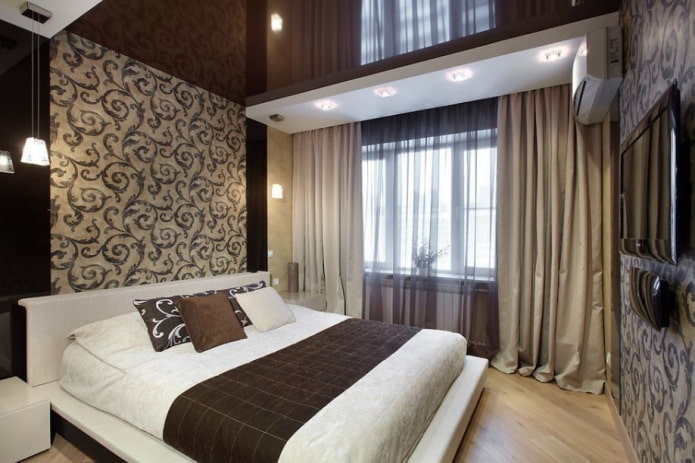 brown stretch canvas gloss in the bedroom