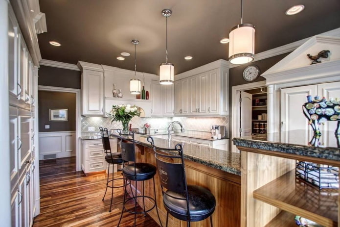 brown matte stretch fabric in the kitchen