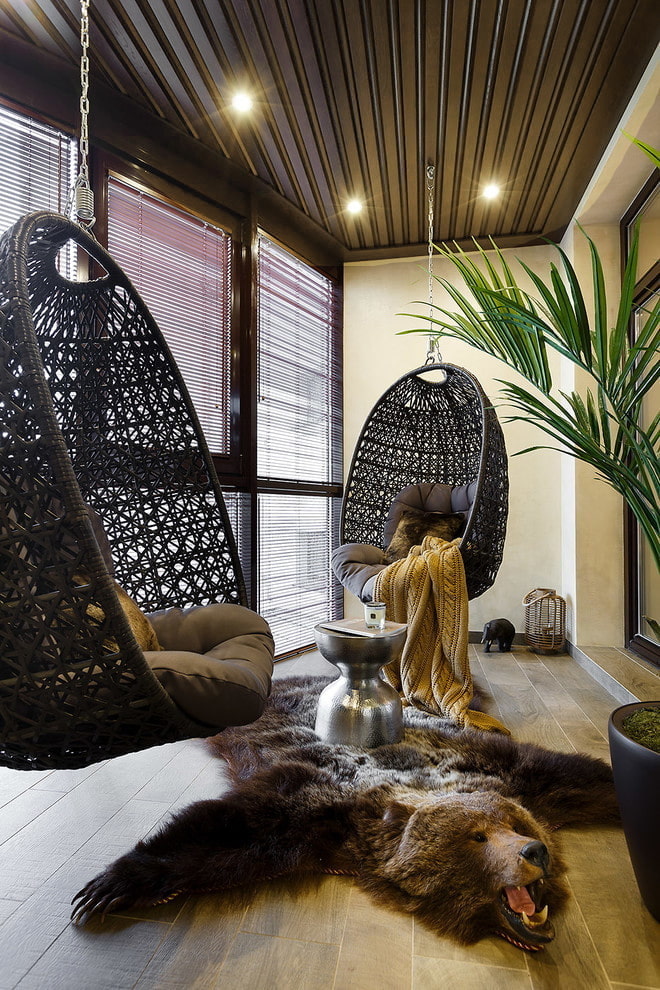 plastic panels on the ceiling on the balcony