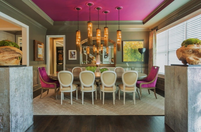 fuchsia ceiling in the interior fuchsia ceiling in the interior