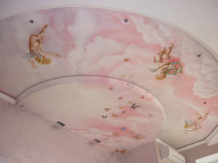 pink ceiling design with photo print pink ceiling design with photo print