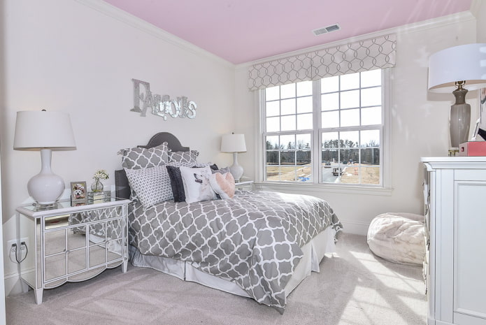 pink ceiling with white walls pink ceiling with white walls