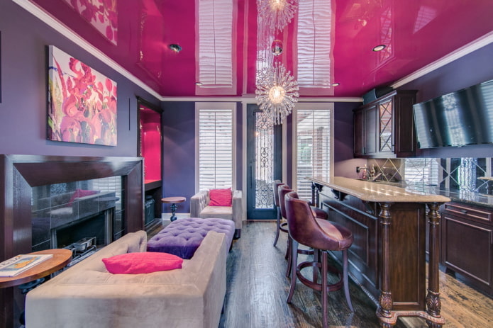 pink stretch fabric in the interior pink stretch fabric in the interior