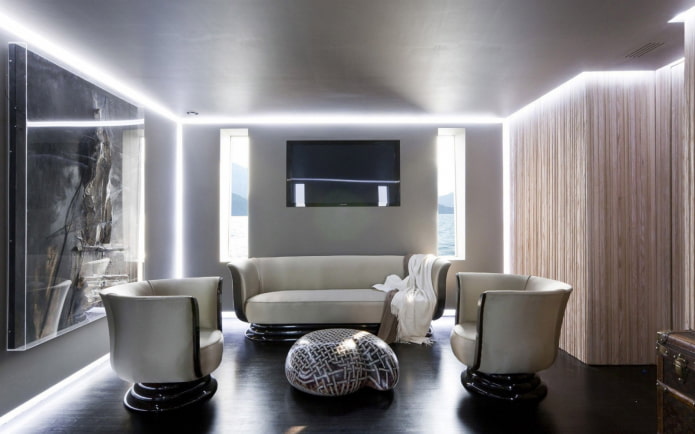 floating ceiling structure in gray floating ceiling structure in gray