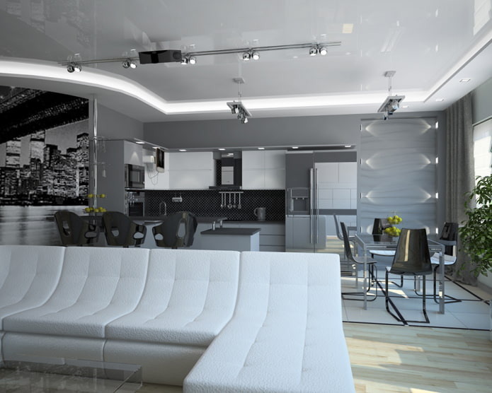 gray stretch canvas in high-tech style gray stretch canvas in high-tech style