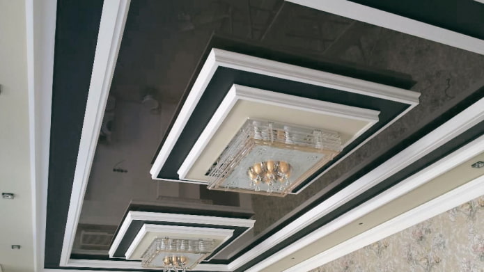 gray tiered ceiling structure gray tiered ceiling structure
