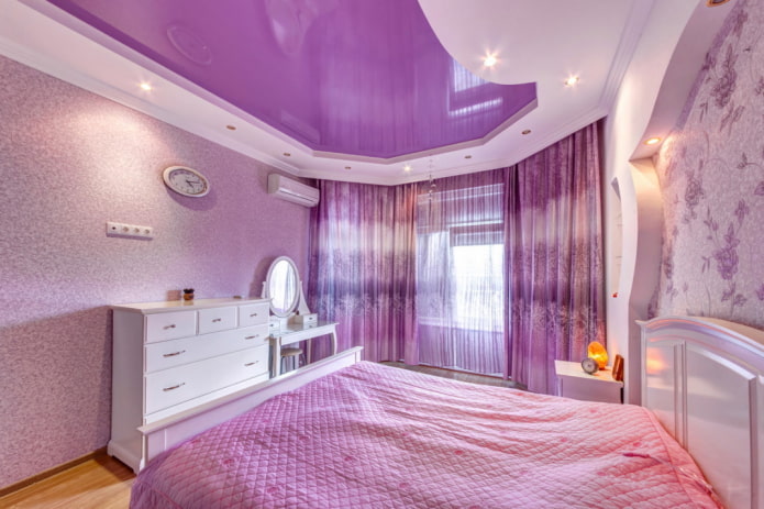 white and lilac ceiling