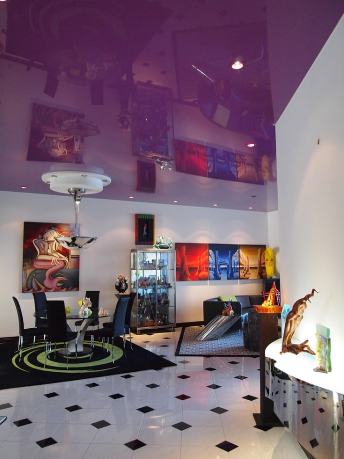 purple glossy stretch fabric