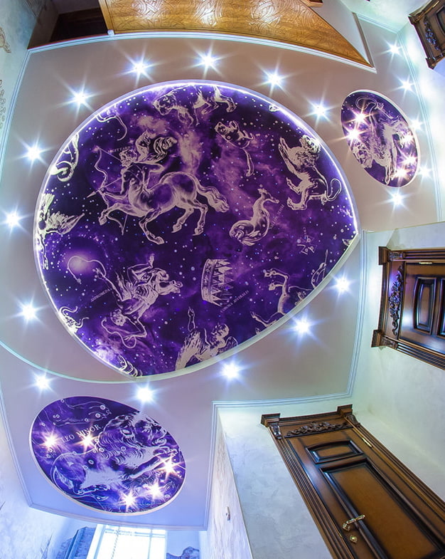 purple patterned stretch fabric