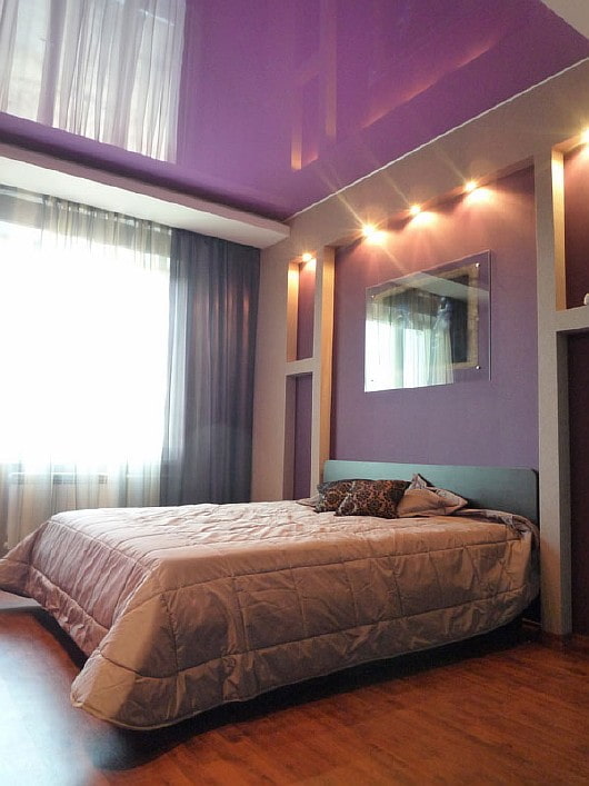 purple glossy stretch fabric