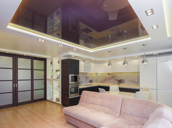 purple ceiling in the living room