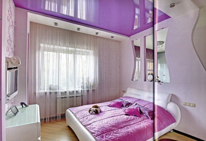 purple ceiling in the bedroom