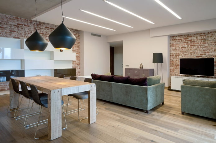 light lines on the ceiling in the interior light lines on the ceiling in the interior