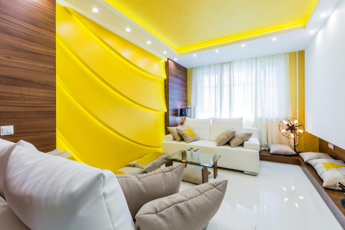 ceiling structure with yellow illumination ceiling structure with yellow illumination