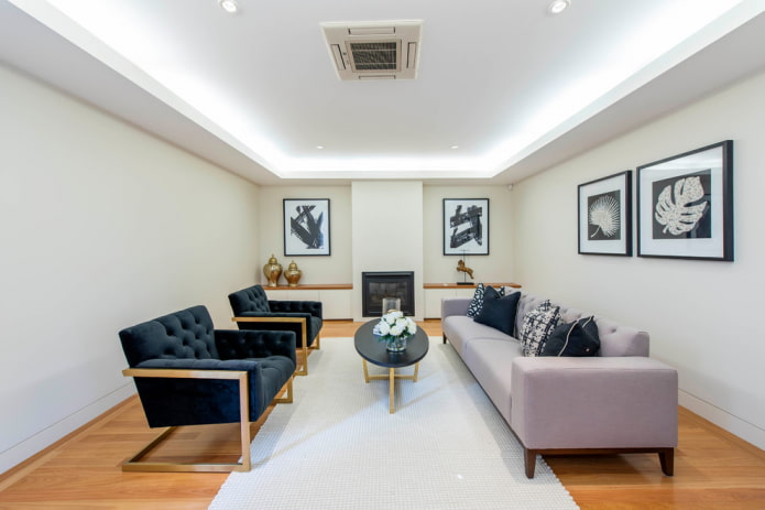 illuminated ceiling structure in the living room illuminated ceiling structure in the living room