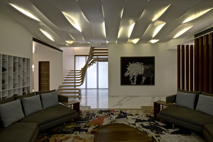 figured ceiling structure with illumination figured ceiling structure with illumination