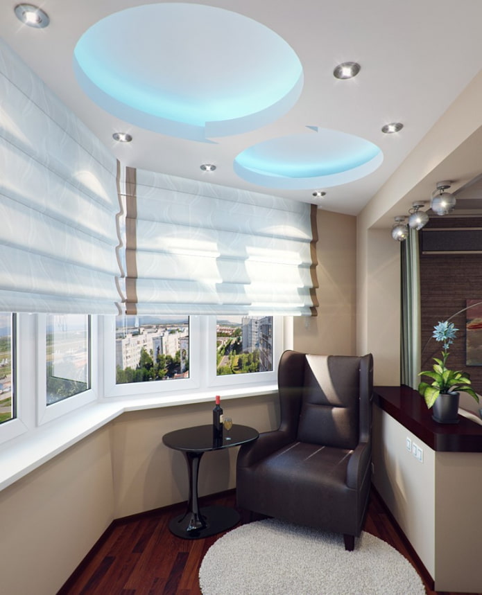 illuminated ceiling structure on the balcony illuminated ceiling structure on the balcony