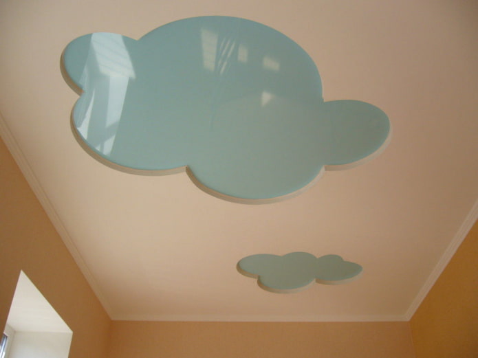 shaped ceiling structure in the form of clouds shaped ceiling structure in the form of clouds
