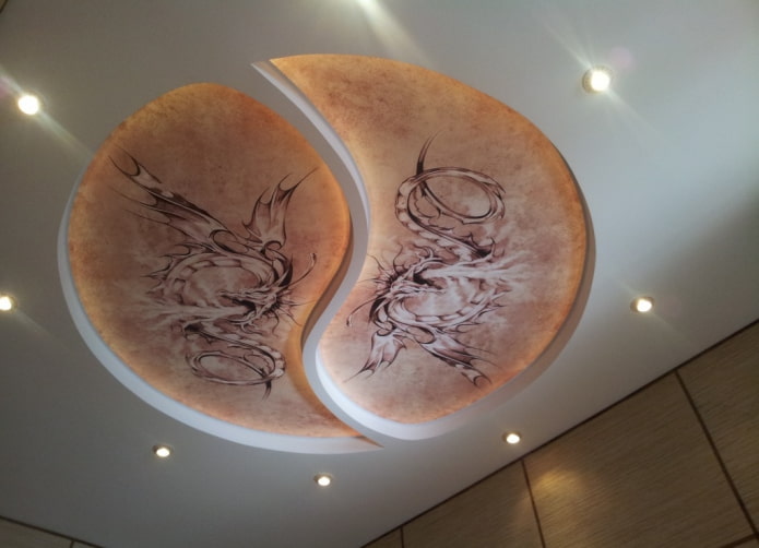 curly ceiling structure with photo printing curly ceiling structure with photo printing