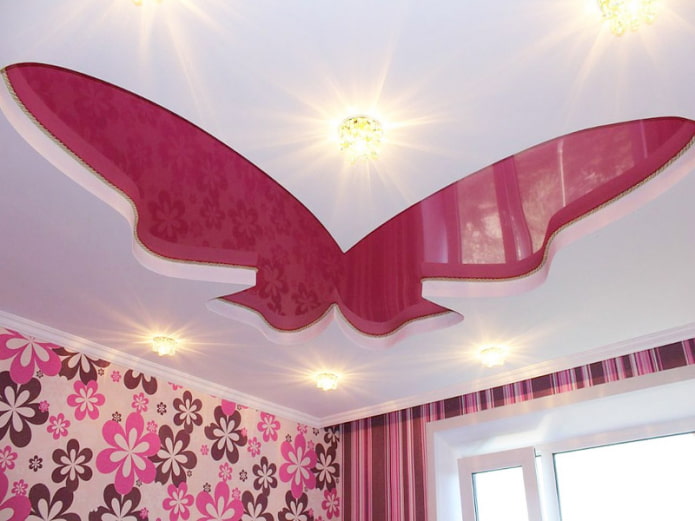 shaped ceiling structure in the shape of a butterfly shaped ceiling structure in the shape of a butterfly