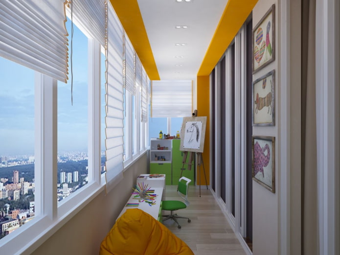 two-tone ceiling covering on the loggia two-tone ceiling covering on the loggia