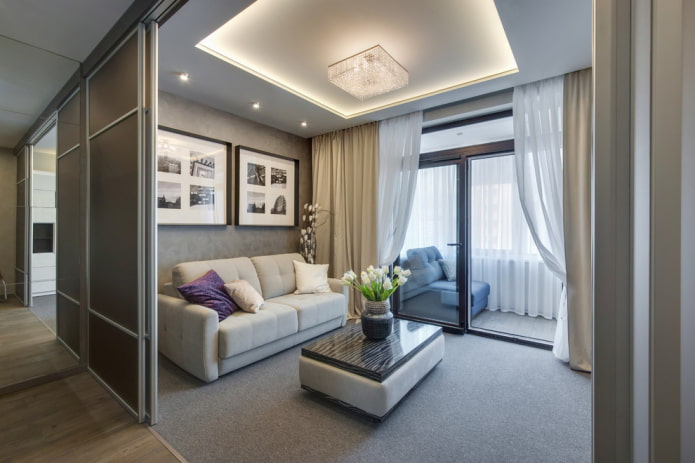 illuminated ceiling structure in the hall