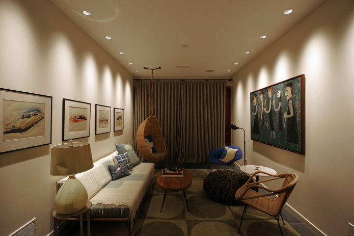 spot ceiling lights in the living room