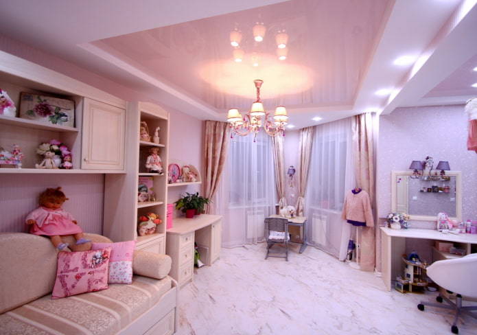 pink stretch fabric in the nursery