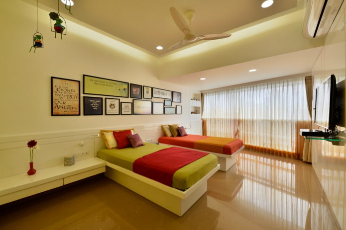 floating ceiling structure in the nursery